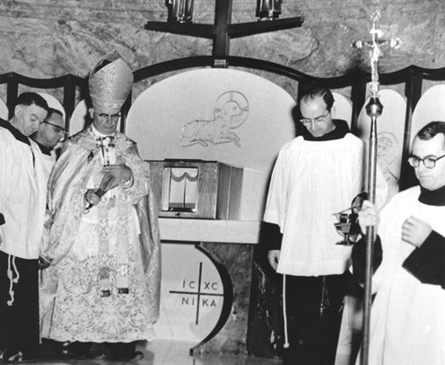 black and white Dedication of altar May 1961 picture