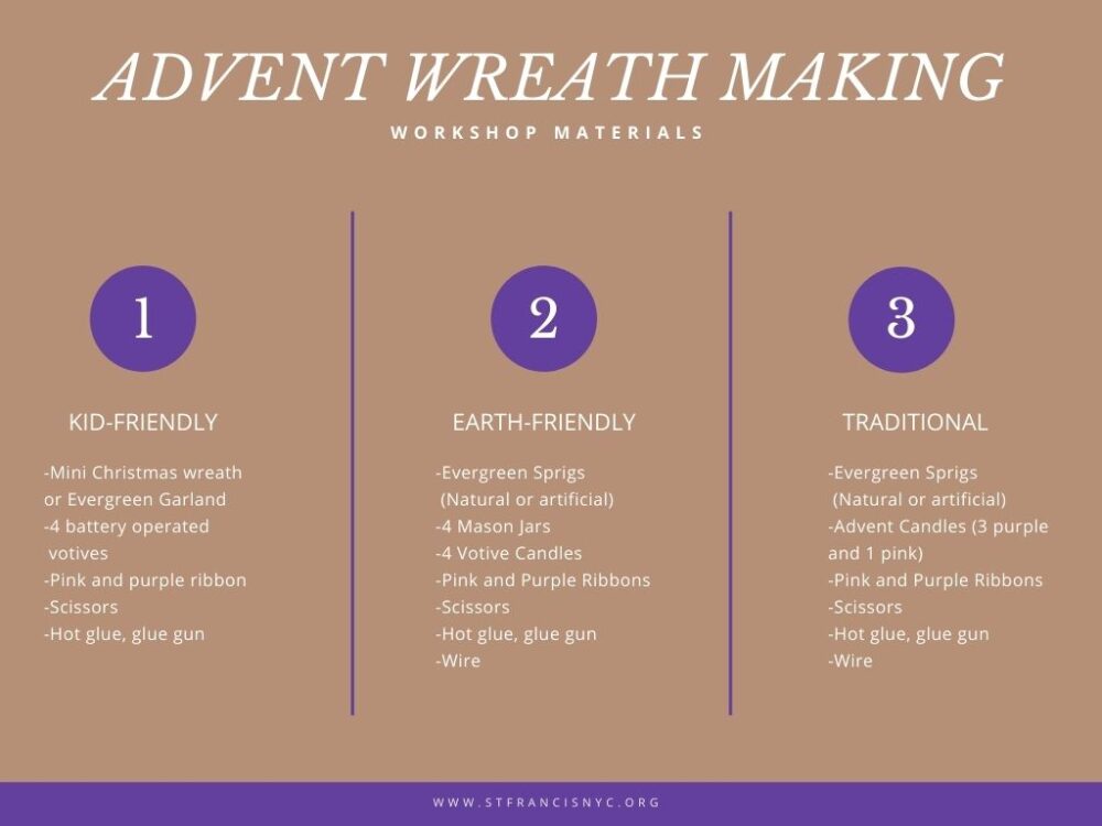Advent Wreath making Workshop Saint Francis Of Assisi