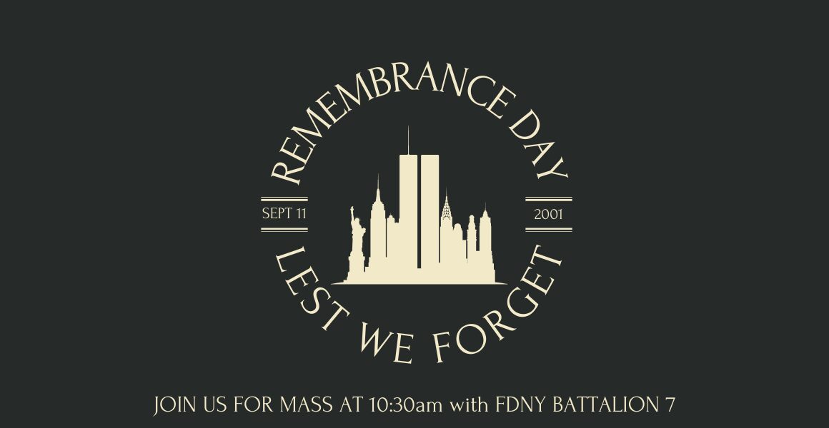 Memorial graphic for Sept 11 Remembrance Day honoring FDNY Battalion 15.
